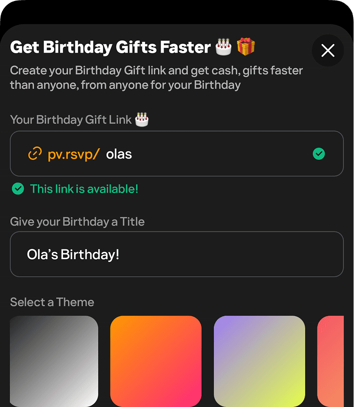 Partyverse wishlist on a phone